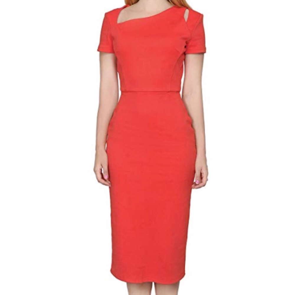 Coral Midi Dress